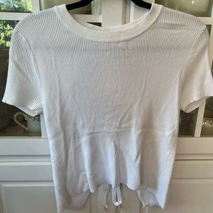 White open back white sweater t shirt